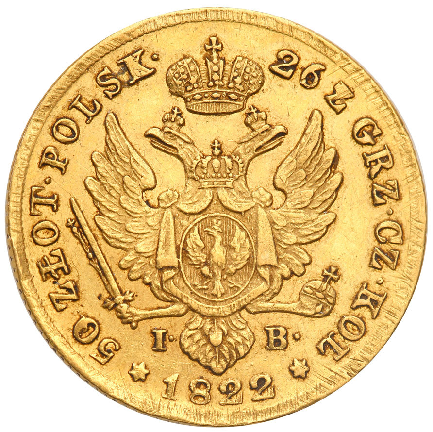 Królestwo Polskie/Rosja. Aleksander l. 50 złotych 1822 IB, Warszawa